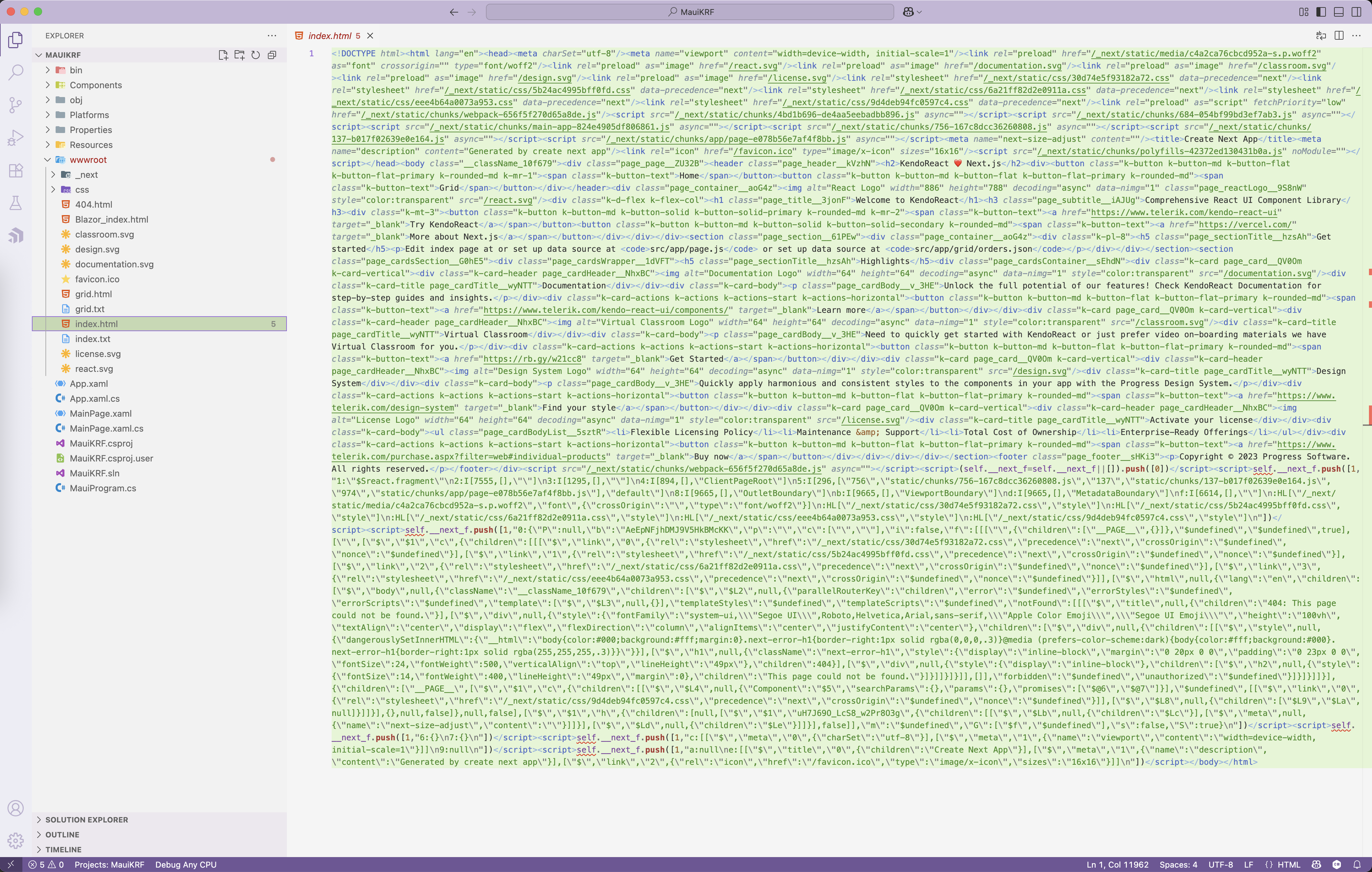 react index.html