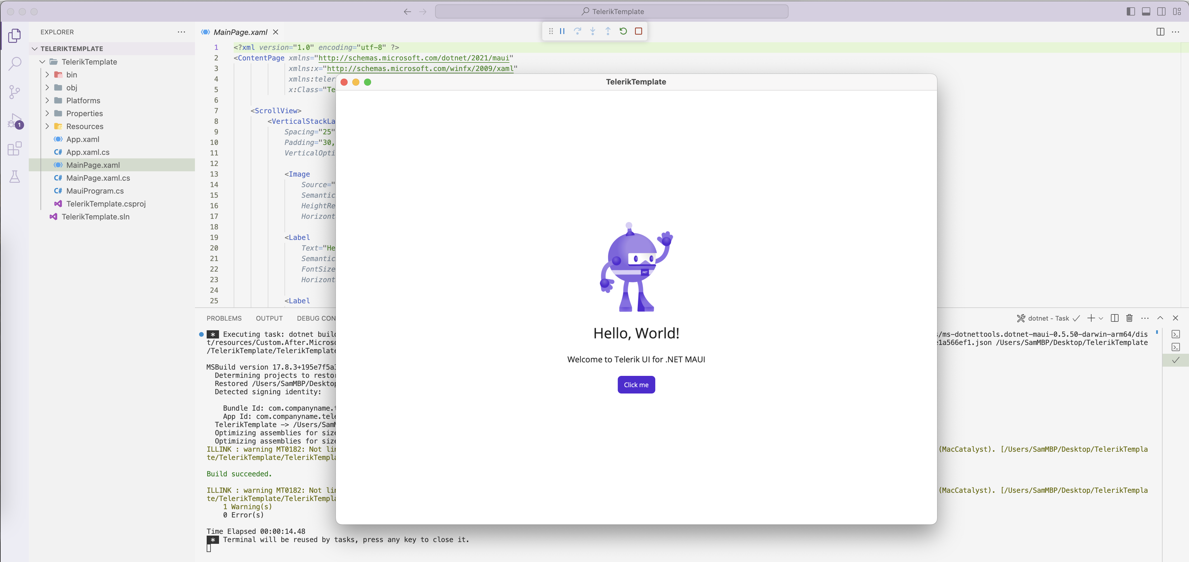 Hello World - Welcome to Telerik UI for .NET MAUI