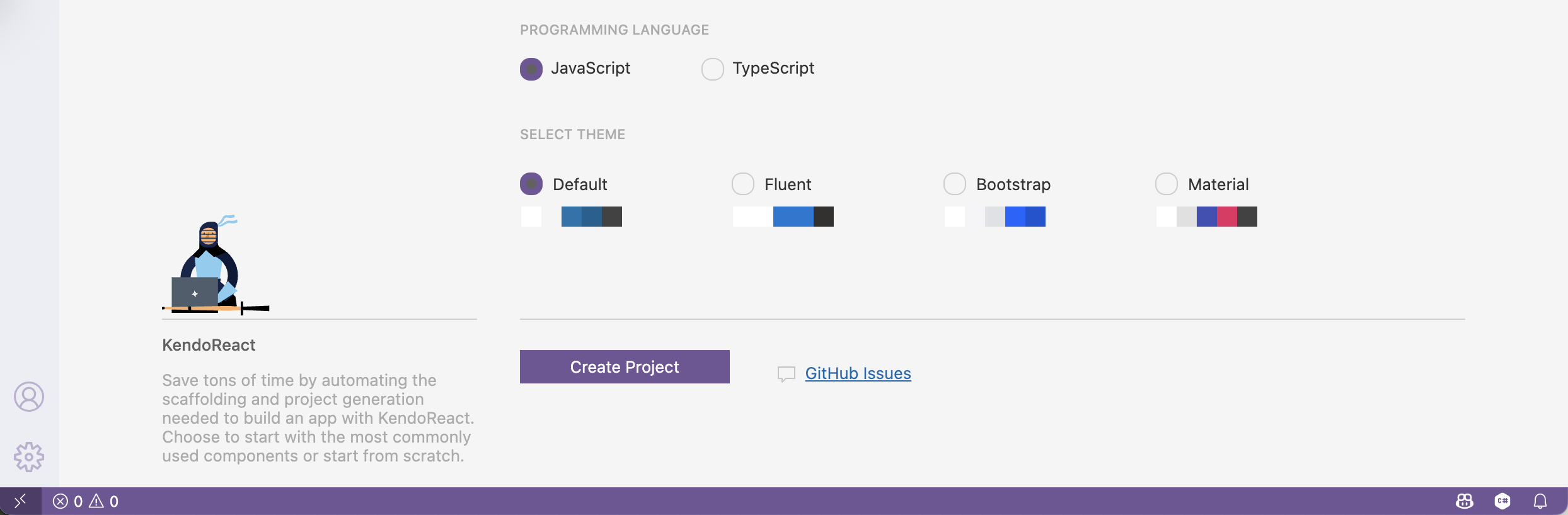 KendoReact theme selection