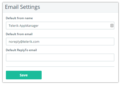 appmanager email settings