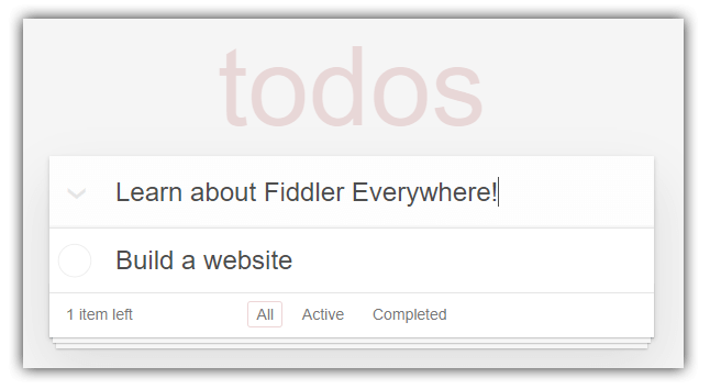 todomvc with fiddler everywhere