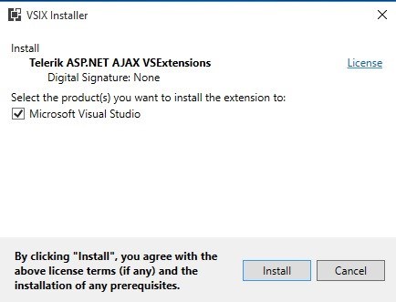 Telerik UI for ASP.NET Ajax VS 2017 Extensions