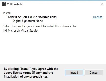 Telerik UI for ASP.NET Ajax VS 2017 Extensions