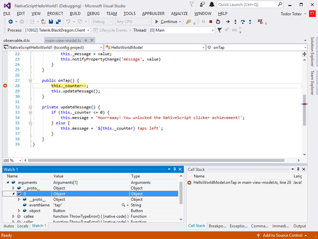 nativescript-visual-studio nativescript-visual-studio