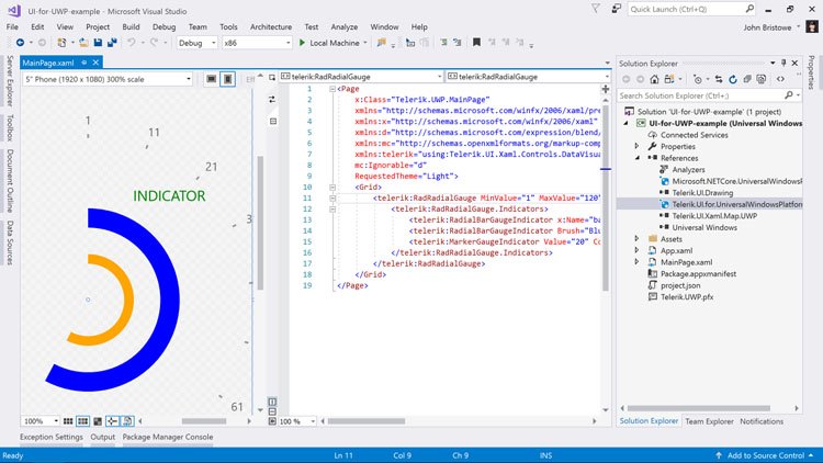 UI for UWP in Visual Studio