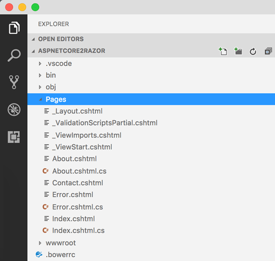 ASP.NET Core 2.0 Razor Pages Project Templates