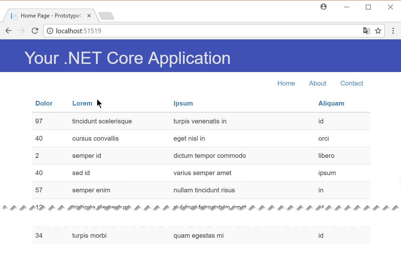 GenFu .NET Core Styled Table