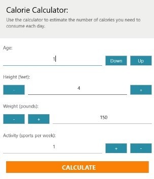calorie calculator calorie calculator