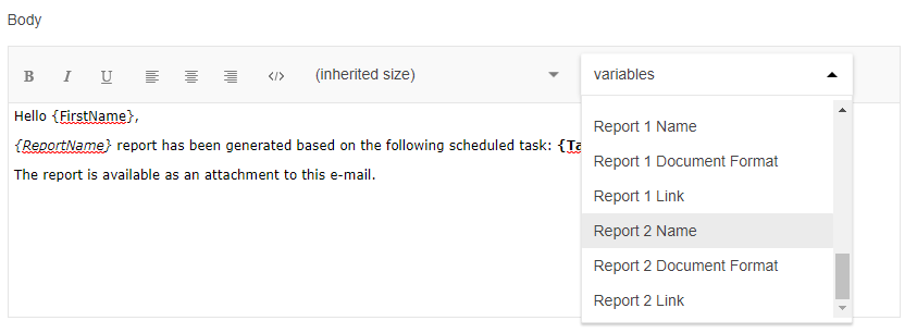 Mail template variables Mail template variables