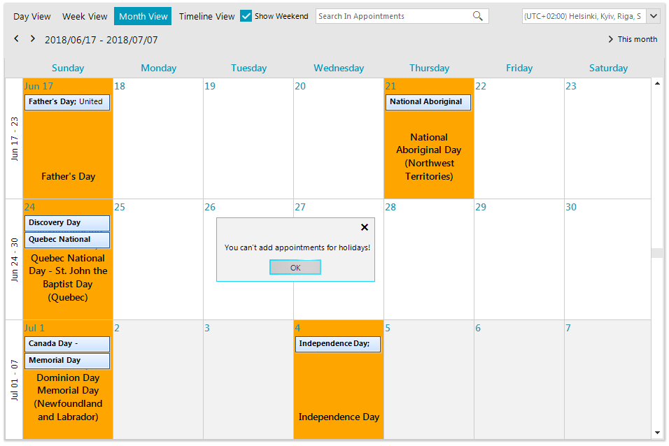 Plan Your Holidays with Telerik UI for WinForms Scheduler