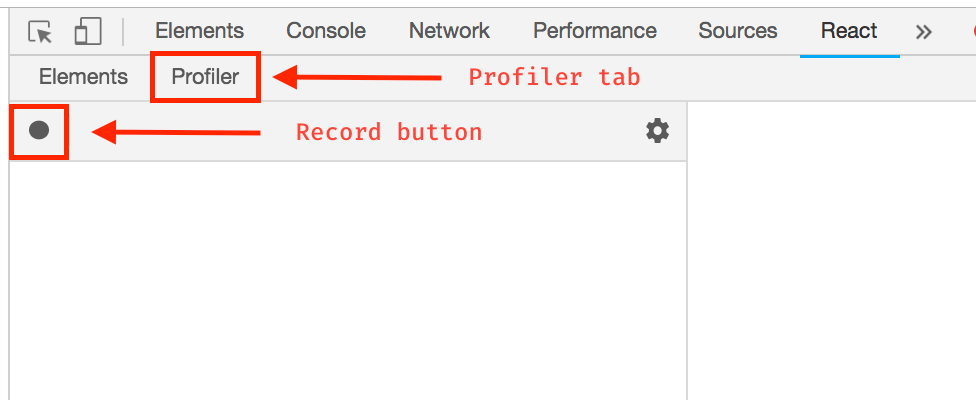 React Profiler tab