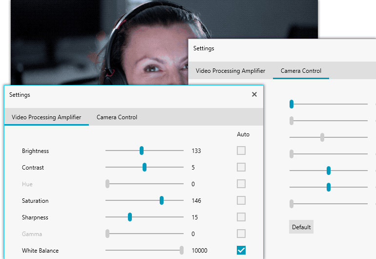 WebCam Settings Dialog