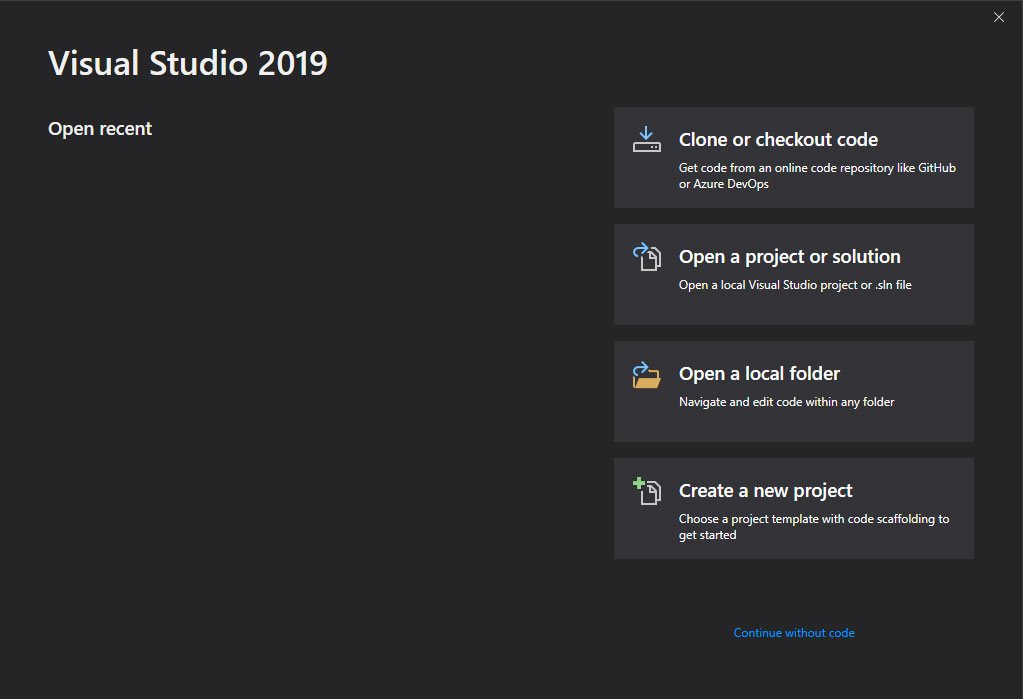 VisualStudio2019-Startup-Modal VisualStudio2019-Startup-Modal