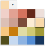 The Kendo UI for Angular Color Picker UI component displaying a custom palette of colors to pick from