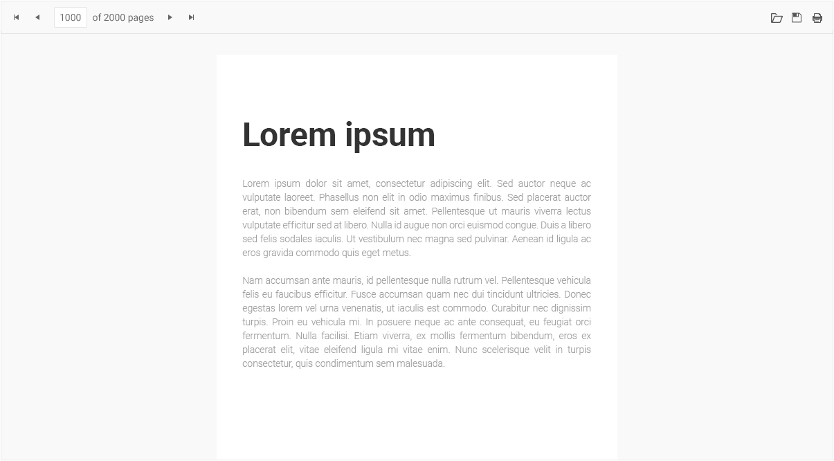 UI for MVC & Core PDF Viewer UI for MVC & Core PDF Viewer component with lorem ipsum pdf content