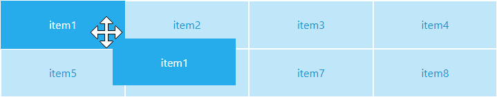KendoReact Sortable Component Screenshot of someone rearranging a list via drag and drop through the sortable component