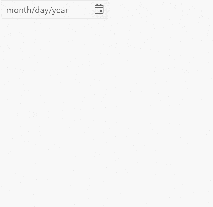 Gif showcasing a custom calendar displayed within the popup of a date picker