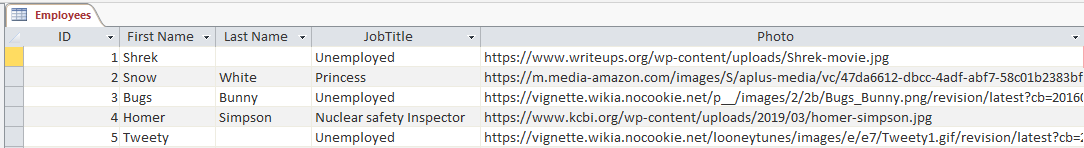 Create Sample Access Database Create Sample Access Database