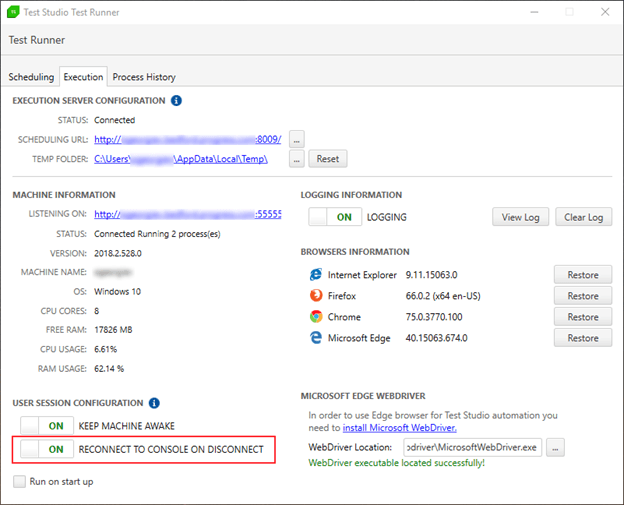 Reconnect to Console on Disconnect - Test Studio Reconnect to Console on Disconnect - Test Studio