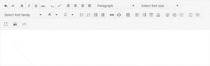 Kendo UI for Angular Editor showing how the new table tool can insert a 3 by 3 table through its dialog