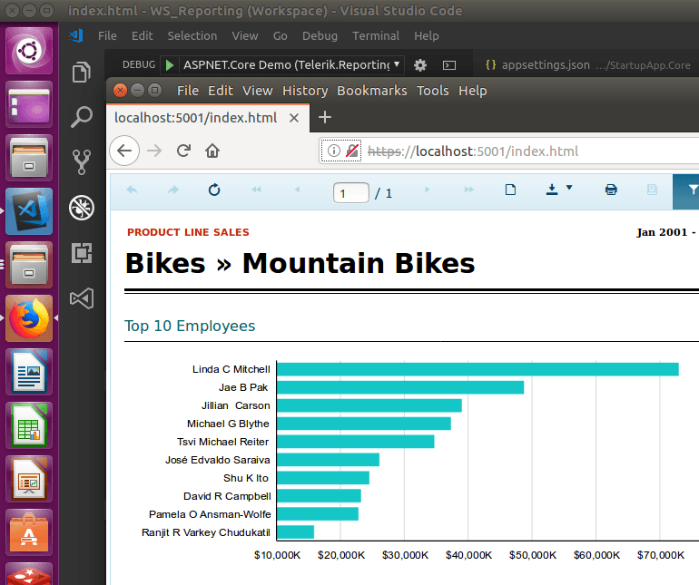 Telerik Reporting ASP.NET Core on Linux