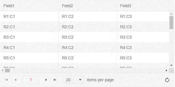 Kendo UI jQuery Grid and Column Virtualization Animation showcasing the Kendo UI jQuery Grid and column virtualization scrolling horizontally through thousands of columns