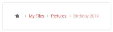 Kendo UI for jQuery's new Breadcrumb Component Sample of the new Kendo UI Breadcrumb component with some dummy data representing navigation a few levels deep and highlighting the different styles between the current page and parent pages
