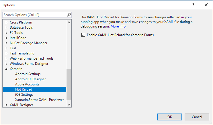 Enable Xamarin Hot Reload Enable Xamarin Hot Reload
