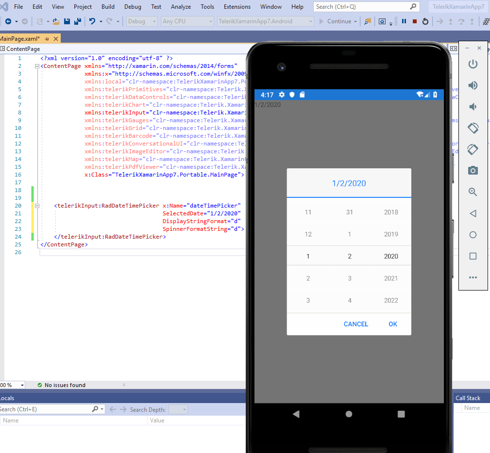 New Telerik UI for Xamarin DatePicker New Telerik UI for Xamarin DatePicker