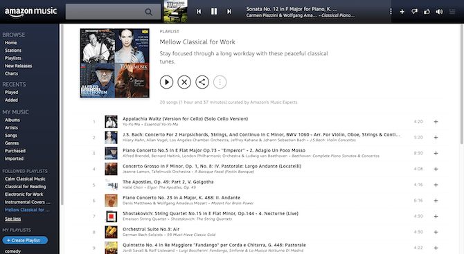 amazon music playlists for work