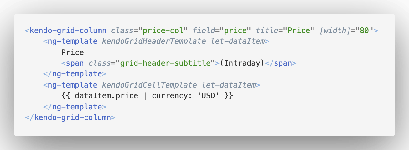 the price column in our kui angular grid the price column in our kui angular grid