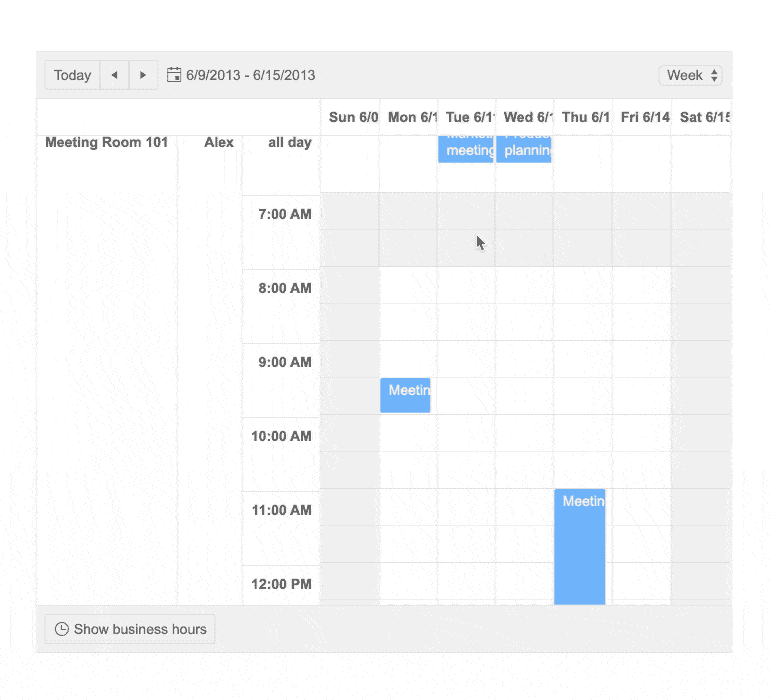 Kendo UI for jQuery Scheduler with Vertical Grouping and Virtualization Kendo UI for jQuery Scheduler with Vertical Grouping and Virtualization