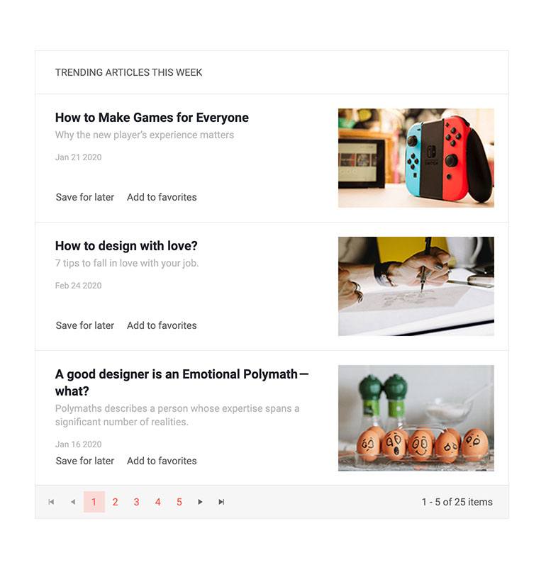 KendoReact ListView Component KendoReact ListView Component
