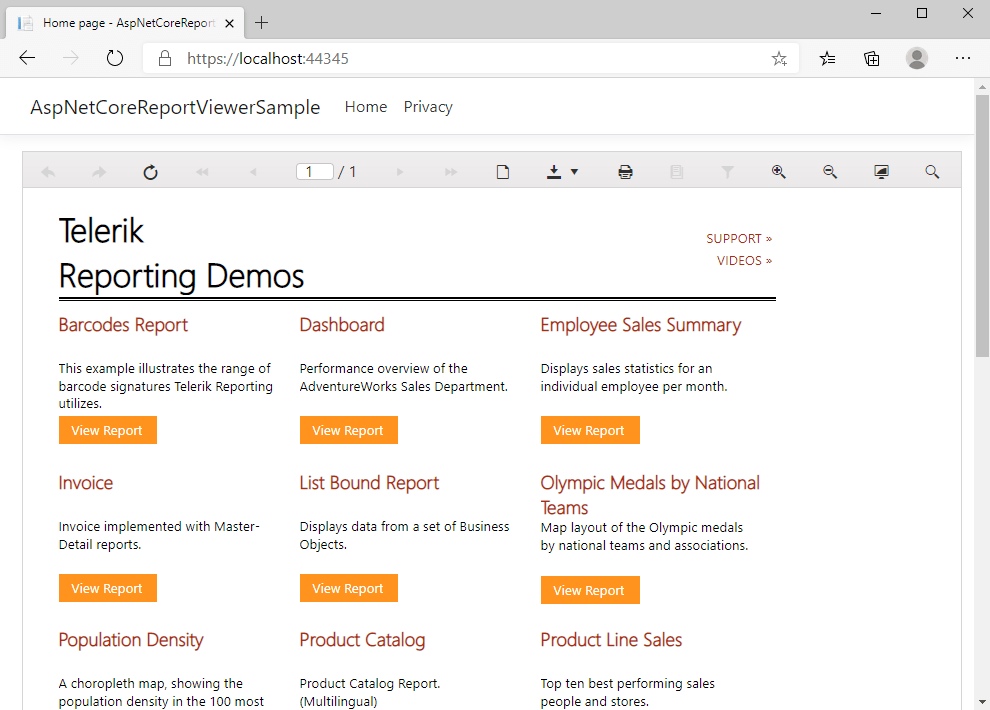 HTML5 Report Viewer HTML5 Report Viewer