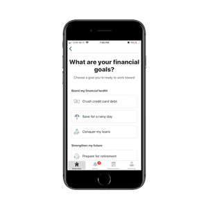 mint-goals-walkthrough Mint asks every user: what are your financial goals? The walkthrough helps them accomplish them.