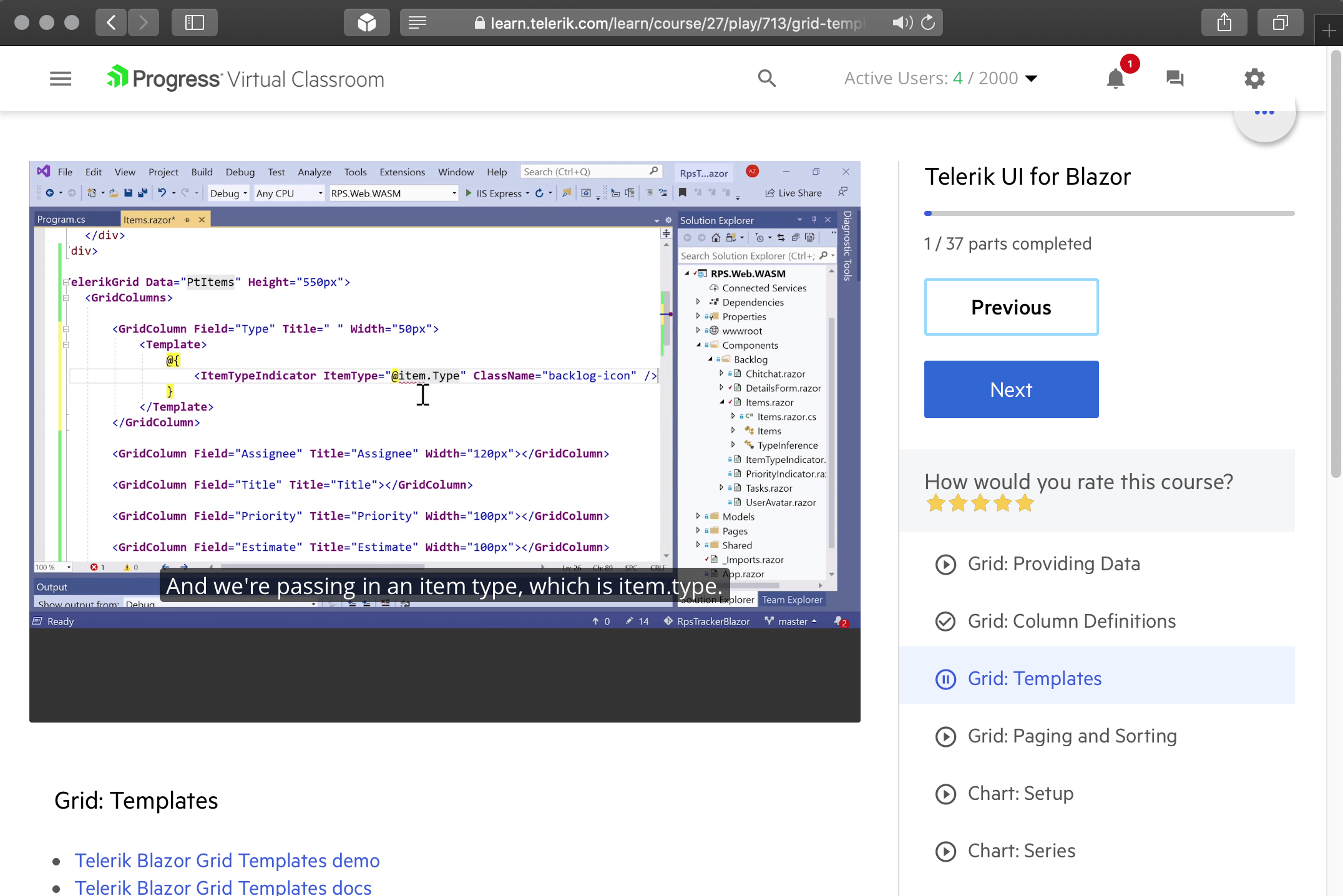 Progress Virtual Classroom Blazor Progress Virtual Classroom Blazor