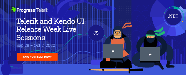 Telerik Kendo UI Release Webinars from Sept 28 to Oct 2