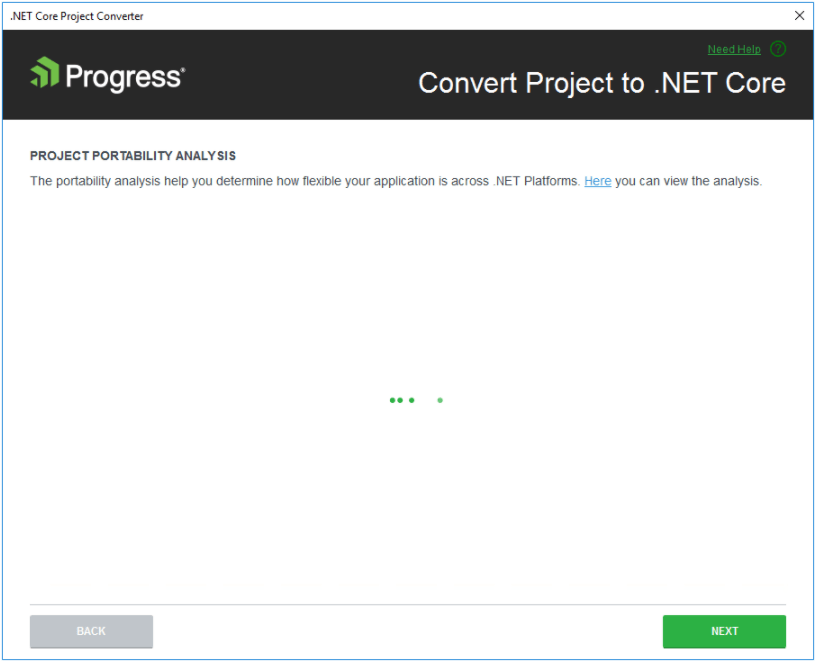 Telerik .NET Core Project Converter Wizard - Working