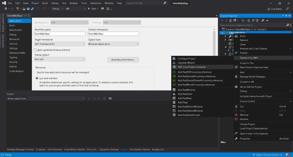 Telerik Visual Studio 2019 Extension - WPF