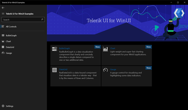 Telerik WinUI Examples App