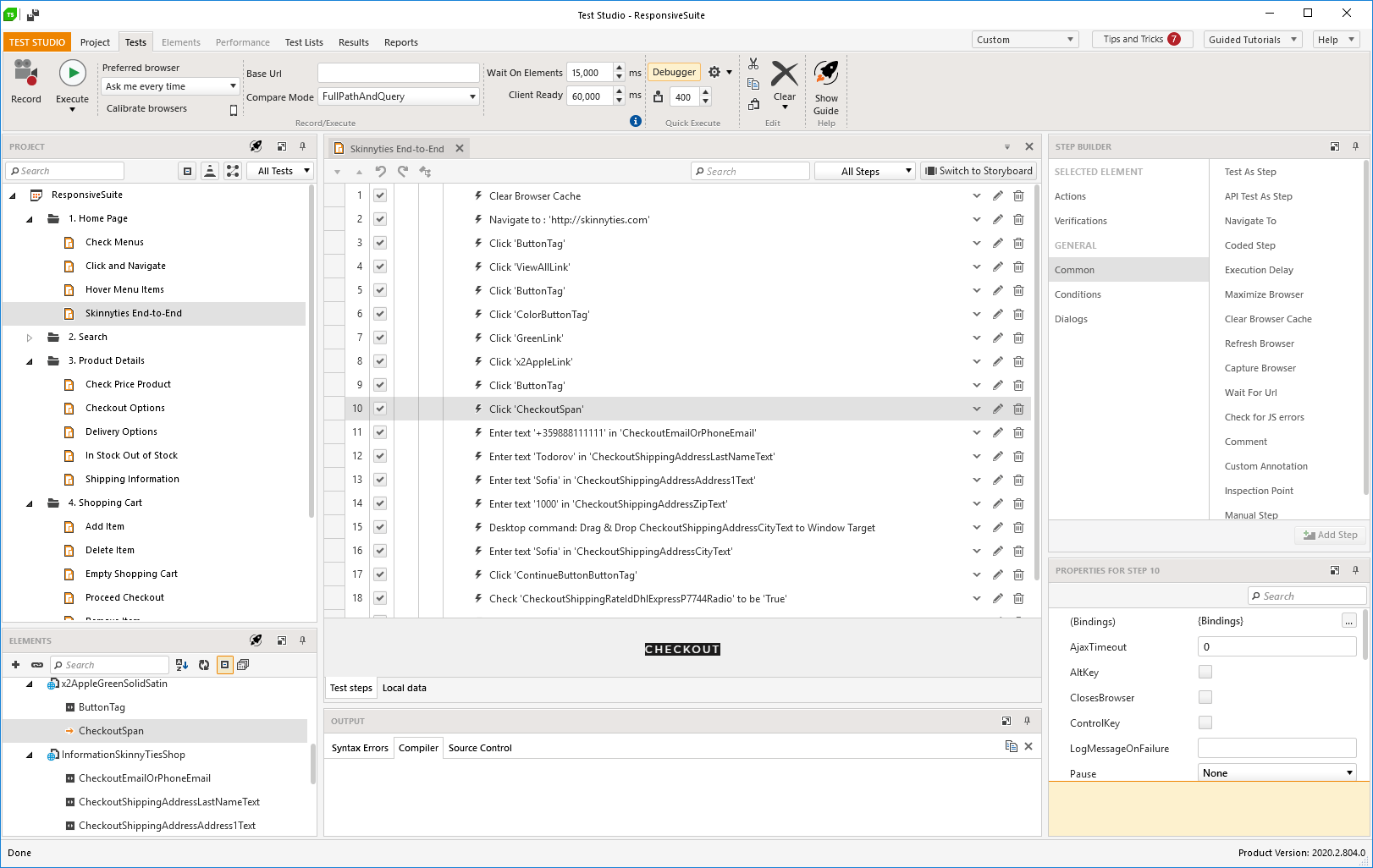 Sample Responsive Test Suite Use a sample test suit with responsive tests