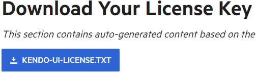 KendoReact Download License Key Button KendoReact Download License Key Button