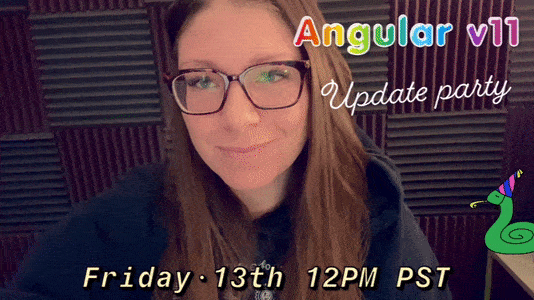 Alyssa excited for the Angular Update Party Alyssa excited for the Angular Update Party
