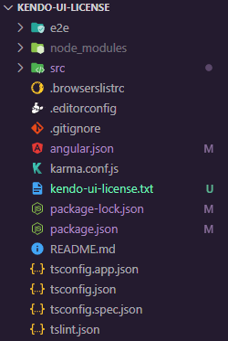 Kendo UI for Angular Licensing - Project Structure