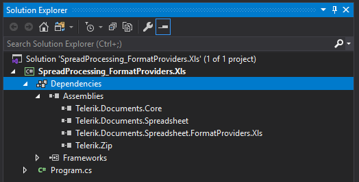 RadSpreadProcessing XLS - Assembly .NET Standard Loading RadSpreadProcessing XLS via Assembly .NET Standard