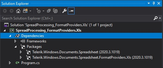 RadSpreadProcessing XLS - NuGet .NET Framework Loading RadSpreadProcessing XLS via NuGet .NET Framework
