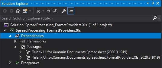 RadSpreadProcessing XLS - NuGet .NET Standard for Xamarin Loading RadSpreadProcessing XLS via NuGet .NET Standard for Xamarin