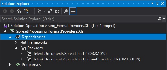 RadSpreadProcessing XLS - NuGet .NET Standard Loading RadSpreadProcessing XLS via NuGet .NET Standard