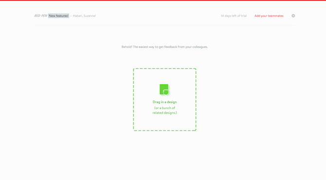 The Red Pen feedback tool makes it easy for designers to drag-and-drop their design files to a user-friendly feedback platform.