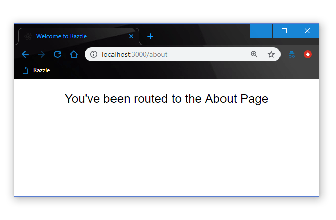 you've been routed to the about page